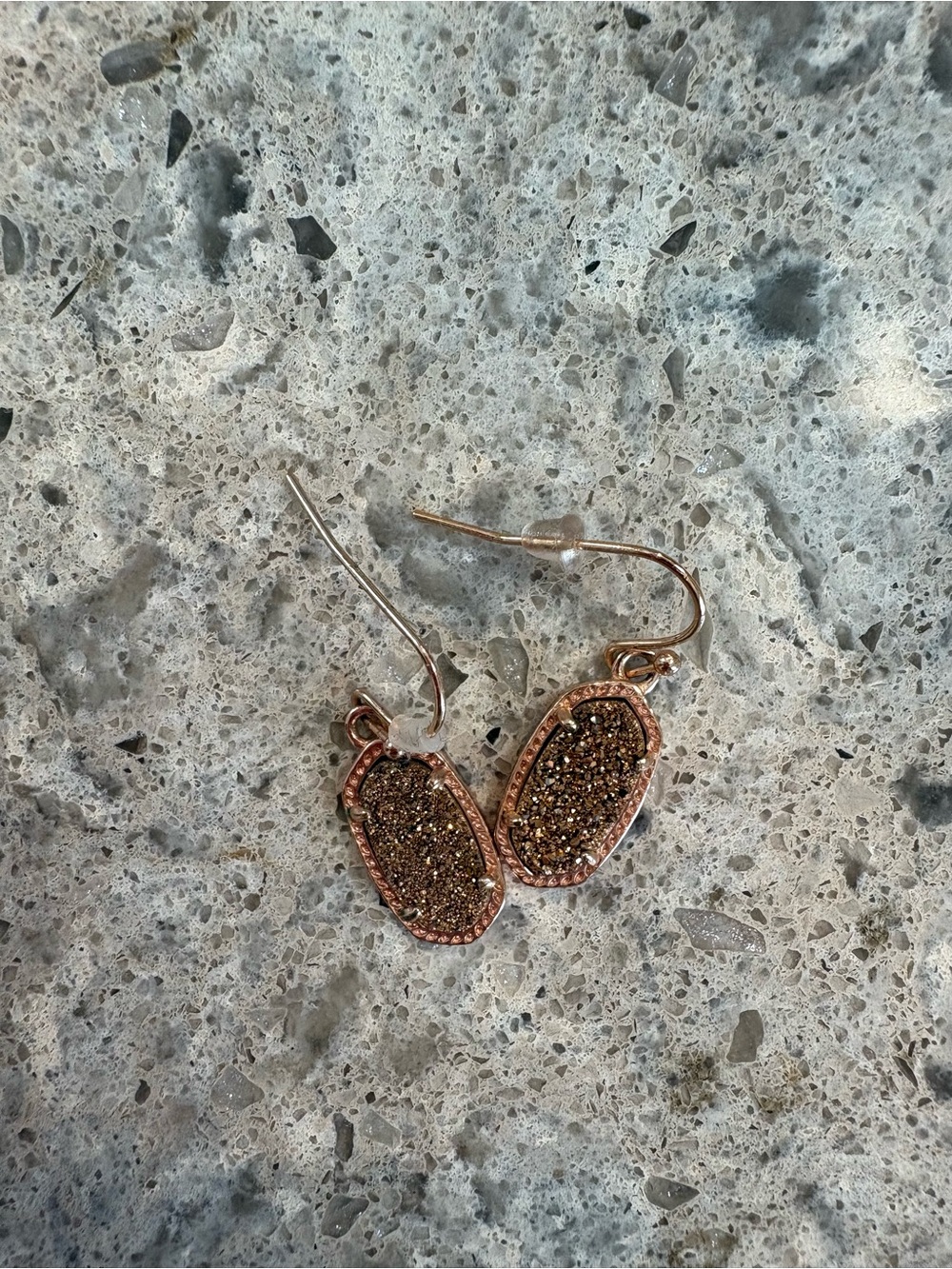 Rose gold drusy Kendra Scott drop earrings